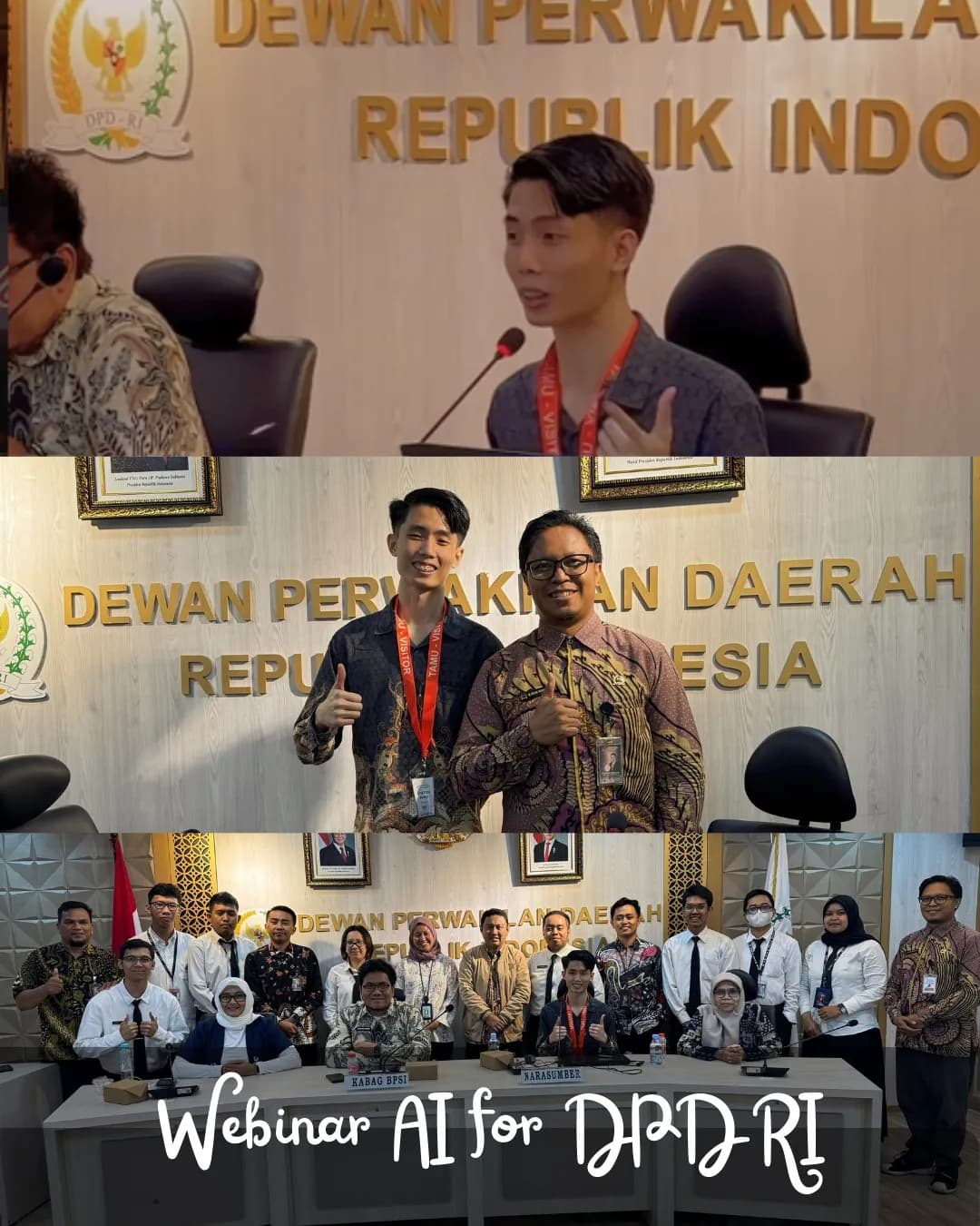 Aurelius Ivan Wijaya memberikan pelatihan AI di DPD RI (Dewan Perwakilan Daerah Republik Indonesia)